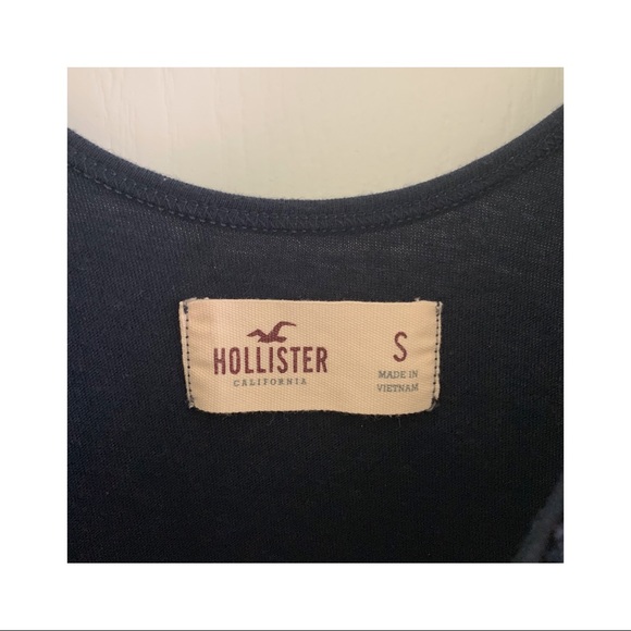 Ruffle navy tank with tie waist - Picture 3 of 3